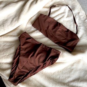 SKIMS SWIM Bandeau Bikini Top and Mid Waist Bottoms